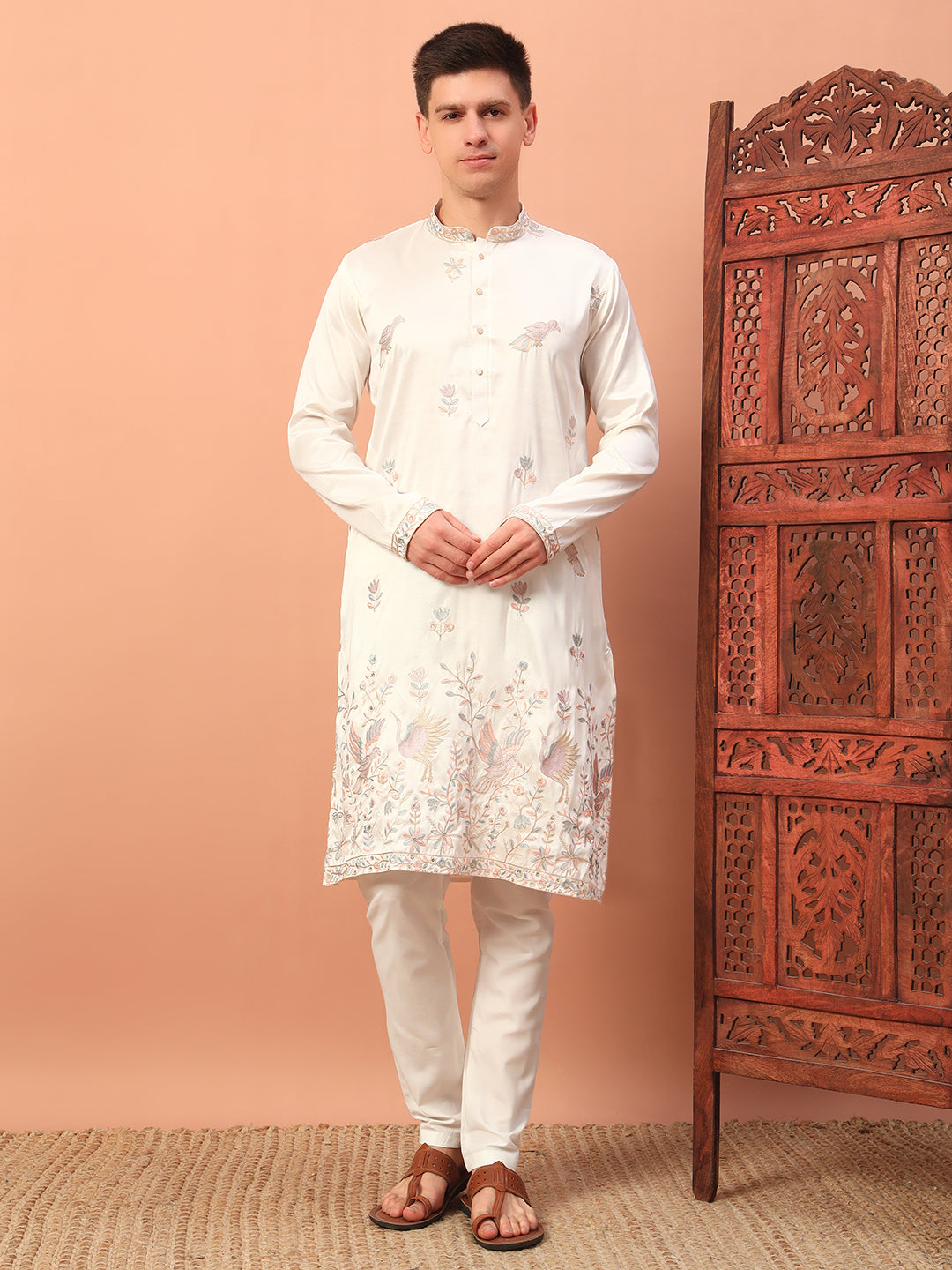 Royal Ivory Heritage Embroidered Men's Festive Kurta