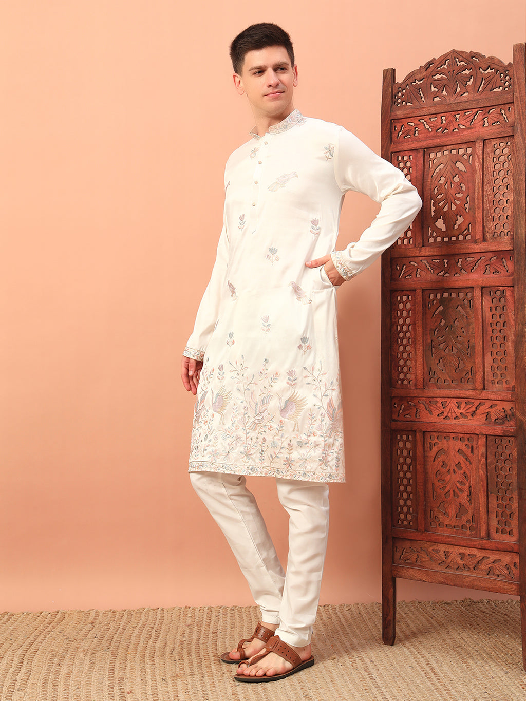 Royal Ivory Heritage Embroidered Men's Festive Kurta