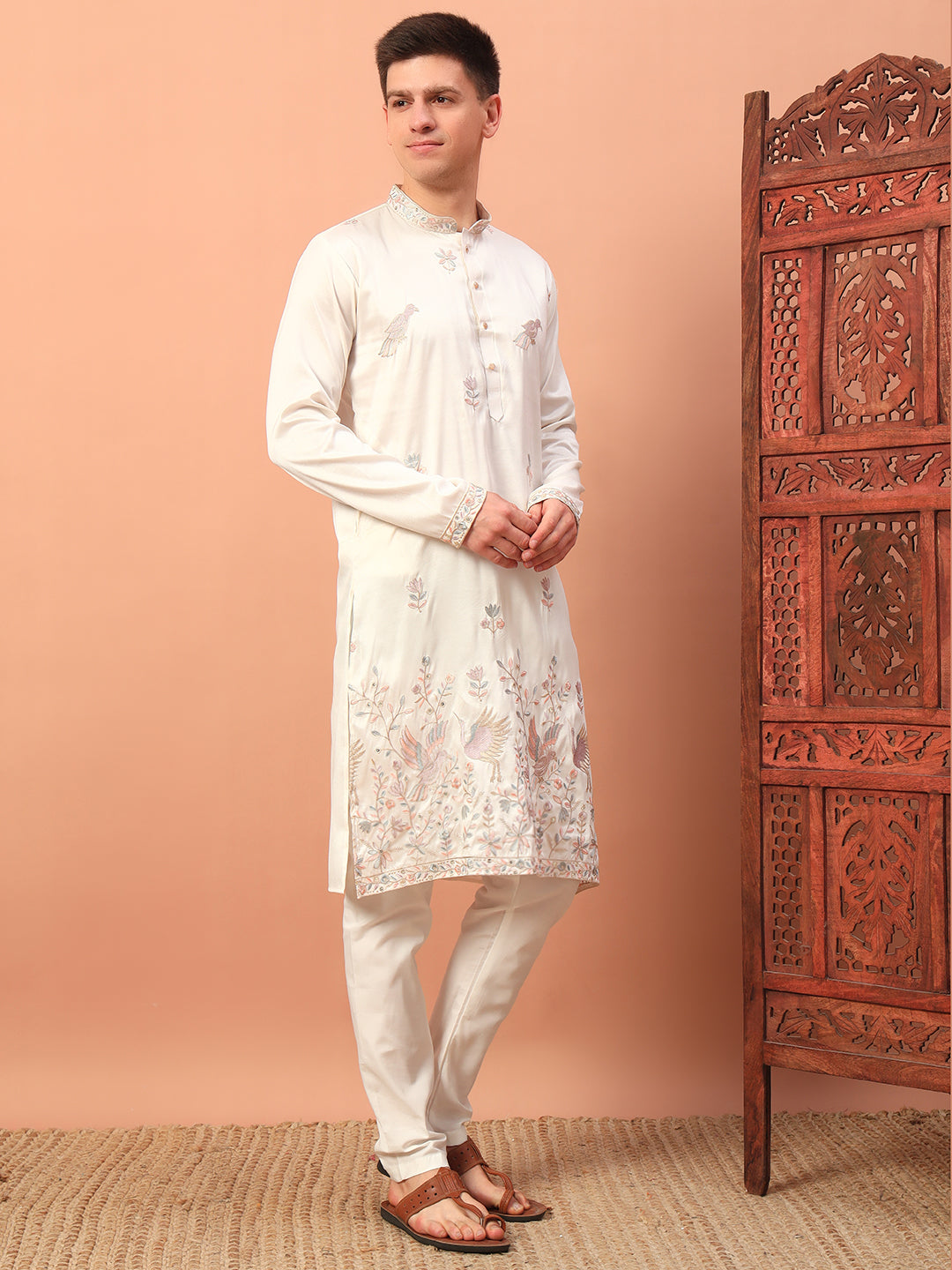 Royal Ivory Heritage Embroidered Men's Festive Kurta